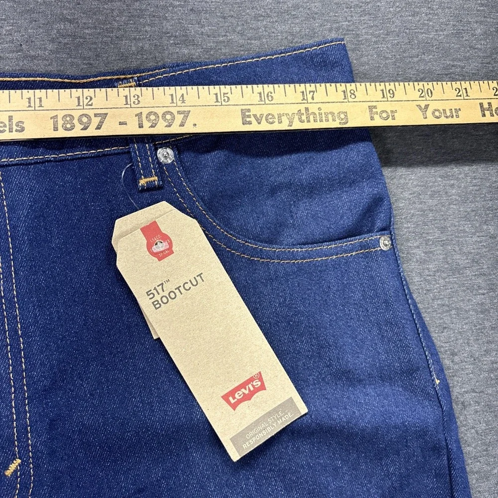 Levis 517 Bootcut Jeans Mens 36x34 Blue Denim Dark Wash Western Cowboy Work NWT